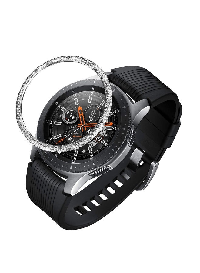 Watch Bezel for Galaxy Watch 46mm / Galaxy Gear S3 Frontier and Classic Bezel Stainless Steel Bezel Protector Scratch Resistant Decorative Watch Dial Accessories (Silver)